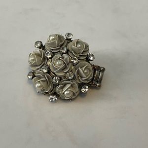 Flower + Gem Statement Ring